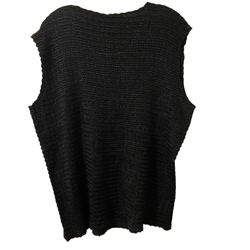 Nicola Black Crinkle Textured Vintage Pullover Blouse Size 2x. - Picture 2 of 3